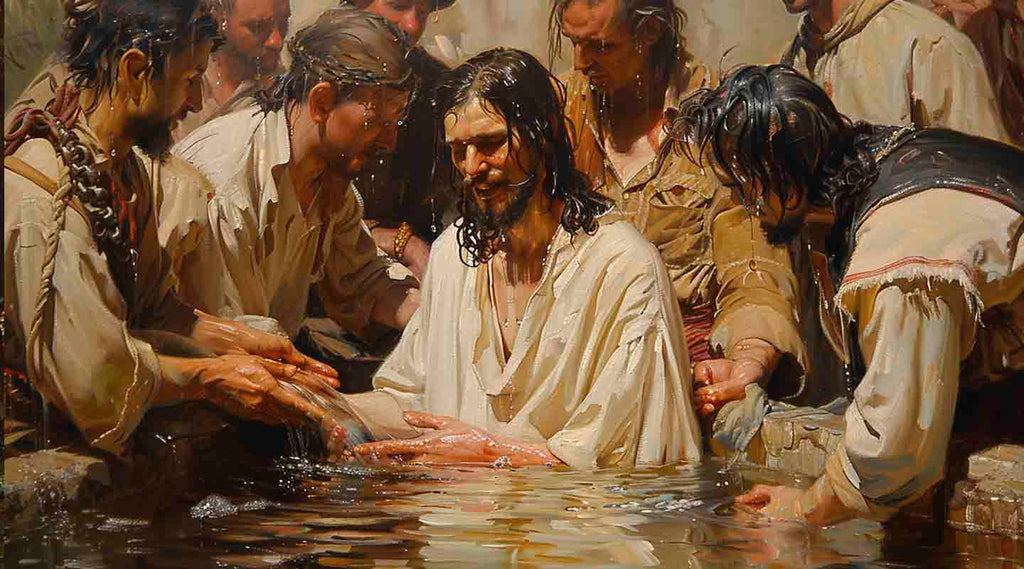 Jesus Christ getting Baptised by St.John at Jordan River