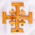 Arial view of a large olive wood Crusader Cross for wall