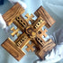 Small Olive Wood Jerusalem Cross for Wall - God Bless Our Home